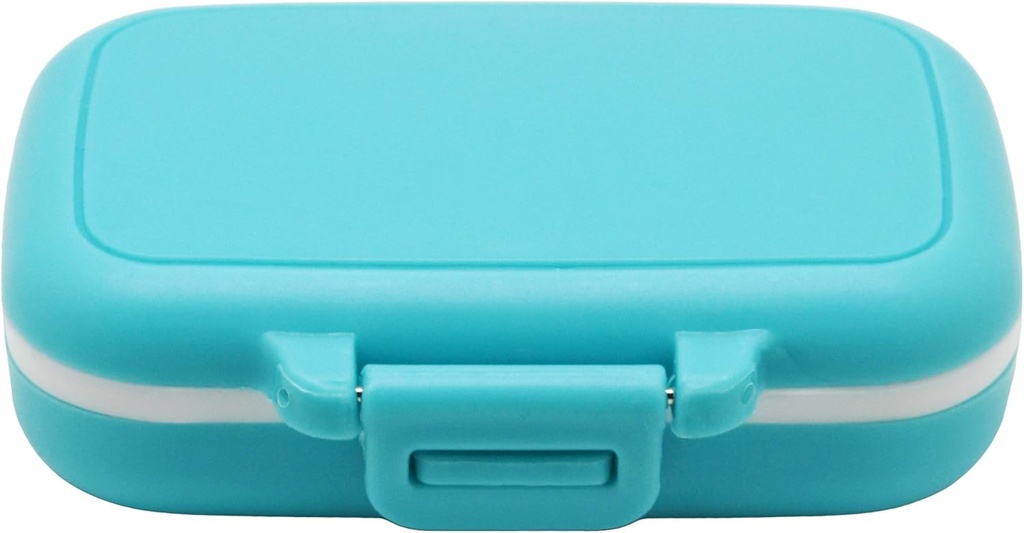 Funda de suplemento de caja pequeña para bolsillo o púrpura - 3 Compartimientos extraíbles Travel Medication Carry Case - Daily Vitamin Organizer Box (Blue)