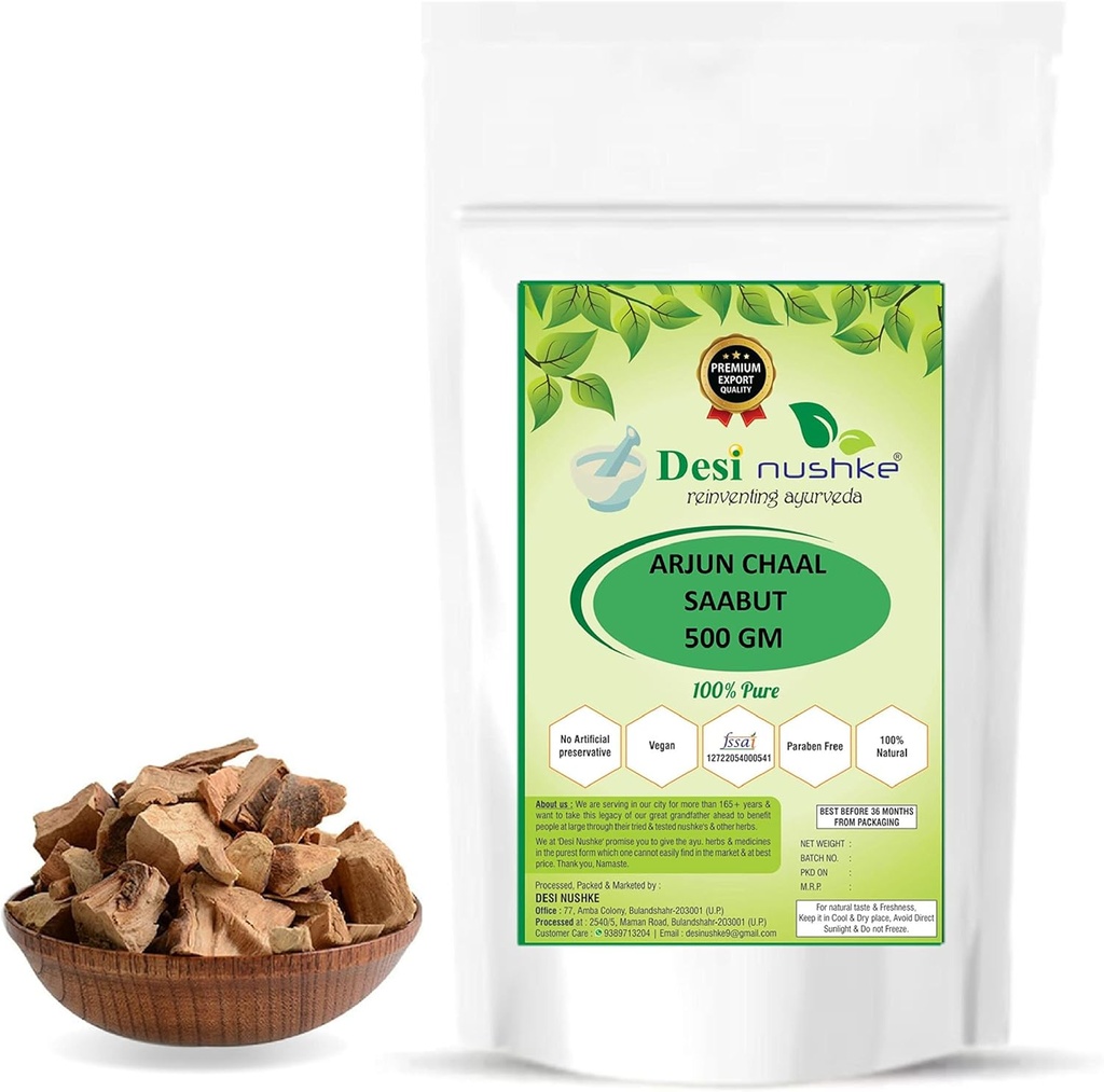 Arjun Ki Chaal 100% Pure | 500GM | Arjun Chaal | Arjun Bark | Arjuna Tree Bark - Raw | Helps to Decrease Bad Cholesterol