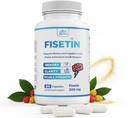 Fisetin Double Strength - Fisetin Supplements 200 mg - Non-GMO, Vegan, & Gluten Free - 60 cápsulas - Potent Antioxidant Supplement for Wellness Support