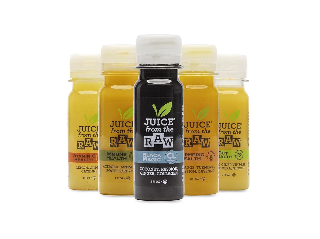Plan de Boosting de 8 días por Juice From the RAW® - Zapatos para su sistema inmunitario/peso rápido / ser saludable/detoxificar su cuerpo / 100% Jugos prendidos fríos crudos (40 Total 2 oz. Shots)