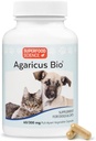 Agaricus Bio 300mg para Caninas y Felinos, Beta Glucan Mushroom Pet Suplemento para la Defensa Crítica de Inmunes Compuestos " Salud Celular, Antioxidante Polvo, Apoyo Energético para perros viejos y gatos, 60 caps