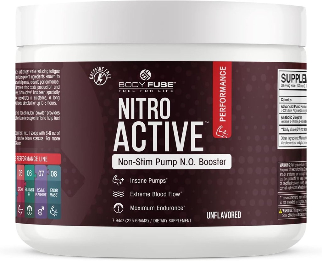 Bomba activa Nitro V2 Vasodilatador de Polvo Desarmado TENIDO 30 Servimientos