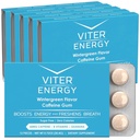 Viter Energy Caffeinated Gum 60mg Caffeine, B Vitaminas, Guarana, Sugar Gratis. (Wintergreen, 12pcs, 6 Pack)