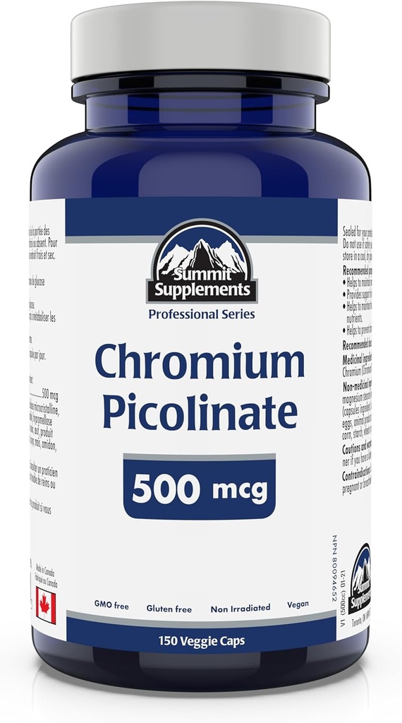 Suplementos de la Cumbre, Chromium Picolinate 500 Mcg, 150 Veggie Caps, Professional Series