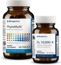Metagenics Essential Wellness Duo: D3 10,000 + K - for Immune Support, Bone Health & Heart Health - 60 Softgels & PhytoMulti Without Iron - Daily Multivitamin for General Health ' Aging - 60 Tablets