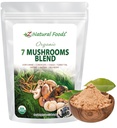 Z Natural Foods Organic 7 Sagrados Mushroom Blend - Mushroom Powder for Immune Health - Lion’s Mane, Cordyceps, Chaga, Red Reishi, Shiitake, Maitake &amp; Turquía Tail Extract for Coffee, Smoothies, 7 oz