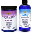 RnA ReSet ReMag & Vitamin C Reset Bundle – Liquid Magnesium Supplement (16.2 Fl Oz) & Berry-Flavored Vitamin C Powder (14.81 Oz)