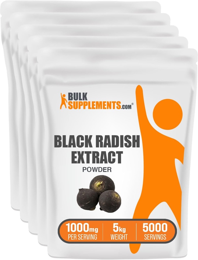 BulkSupplements.com Black Radish Extract Powder - Liver Support - Spanish Black Radish Extract - Suplemento del hígado - Suplementos herbarios para el hígado y la salud digestiva (5 Kilogramas - 11 libras)
