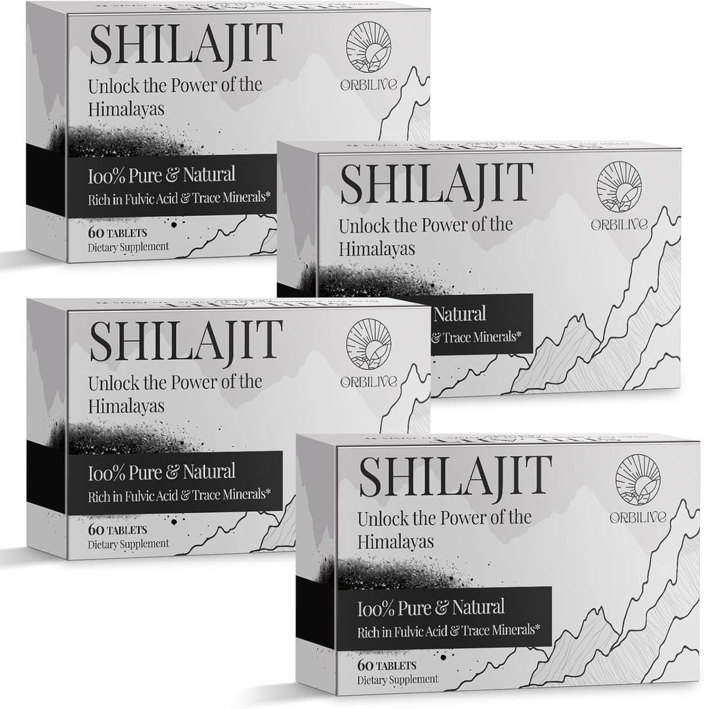 30,000 MG Shilajit Tablets, 100% Shilajit Pure, Himalayan Organic, Shilajit for Hombres and Women Rich in Fulvic Acid &amp; 85+ Trace Minerals, Shilajit Supplement for Energy & Immune System, 240 Count