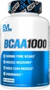 BCAAs Amino Acids Suplemento para Hombre - EVL 2:1 5g Cápsulas para la recuperación posterior del entrenamiento y Lean Muscle Builder para Hombre - BCAA1000 Cadena ramificada Aminoácidos Suplemento nutricional - 30 Serviciones