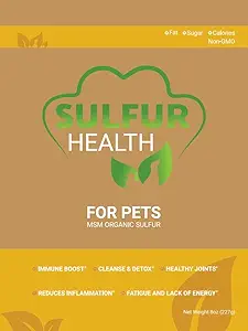 Sulfuro de mascotas orgánicas - 99,9% Puro MSM Suplemento para mascotas - Lab-Tested and Certified Pet MSM