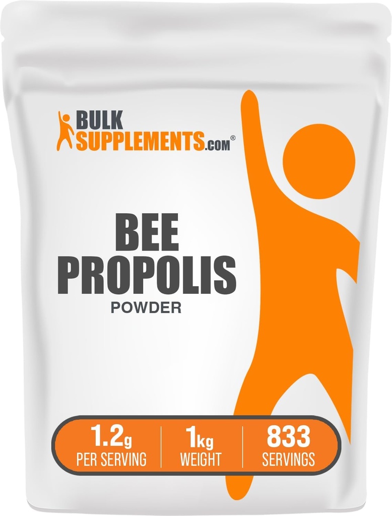 BulkSupplements.com Bee Propolis Powder - Bee Propolis Supplement, Superfood Supplement - Natural &amp; Gluten Free, 1.2g per Serving, 1kg (Pack of 5) (11 lbs)
