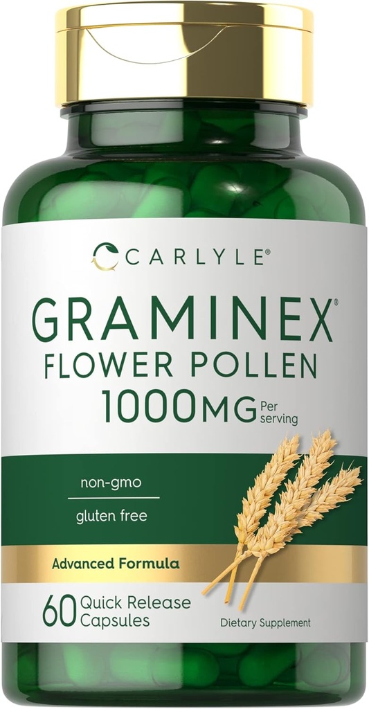 Carlyle Graminex Flower Pollen Extract  1000 mg ← 60 cápsulas ← No Gluten Free