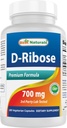 D-Ribose 700mg 180 Vcaps - Natural ATP Energy Production - Manufactured in a USA Based GMP Certified Facility and Third Party Tested for Purity. Guaranteed!!