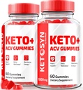 (2 Pack) Ketosyn ACV Keto Gummies, Ketosyn Keto + ACV Gummies for Advanced Weight Loss, Keto Syn Apple Cider Vinegar Suplemento, Keto-Syn Maximum Strength 1000MG, Gomitas Reseñas (120 Gummies)