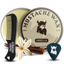 Striking Viking Mustache Wax & Comb Kit - 2 oz, Vanilla - Complete Mustache Grooming Kit for Men - Strong-Hold Styling & Wax Strong Hold - Pocket-Sized Precision & Styling Comb