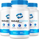 NutraRize (3 Pack) SugarSwitch Capsules, Sugar Switch Pills, All-Natural Blood Formula for Healthy Levels, Sugar Switch 24 Supplement, SugarSwitch Pectin Reviews(180 cápsulas)