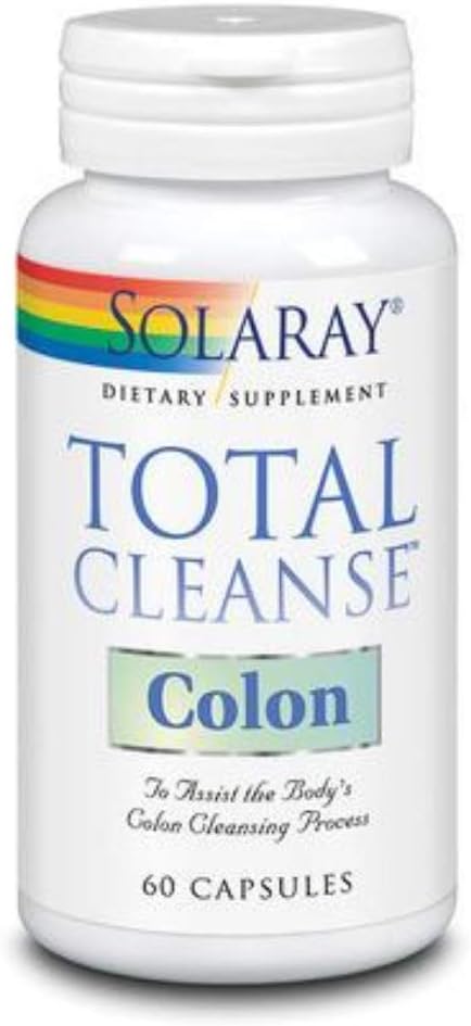 SOLARAY Colon de limpieza total - Fórmula de Colón potente y suave con Citrato de Magnesio, Quercetina, Elm resbaladizo, Senna, Cas Sagradacara, Aloe Vera, Garra de gato - Garantía de 60 días, 30 Servimientos