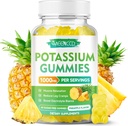 Potasio Citrate Gummies 1000mg, suplemento de potasio de alta potencia Gummies para adultos Mujeres &amp; Hombres, Apoyo Leg Cramps &amp; Muscle Health, Sugar-Free, Pineapple Flavor, 60 Condes