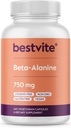 BESTVITE Beta Alanine 750mg (240 cápsulas vegetarianas) - No Stearates - Vegan - No GMO - Gluten Gratis