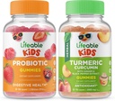 Probiótico Lifeable 2 millones de niños CFU + Curcumin Turmérico, Gummies Bundle - Gran Tasting, Suplemento de vitamina, Gluten Gratis, GMO Gratis, Chewable Gummy