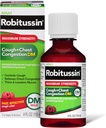 Robitussin Adulto Máximo Tos de Fuerza + Congestión de Chest DM Max (4 fl. oz. Botella), Tos Supresor &amp; Expectorant, Raspberry Flavor
