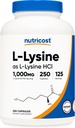 Nutricost L-Lysine 1000mg, 250 Capsules - 500mg Por Cap, Gluten Free, Non-GMO