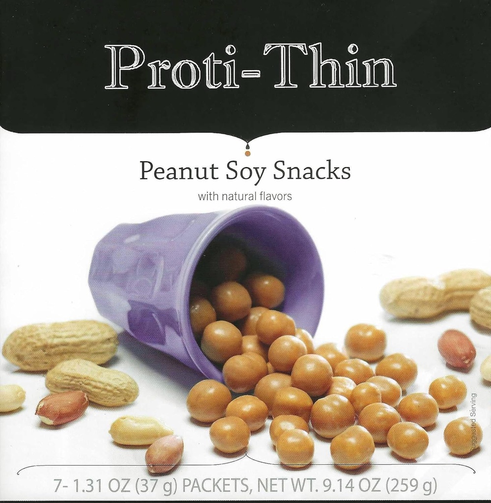 Soja de maní Proti-Thin Snacks, 15g Protein, Calorie baja, Bajo grasa, Bajo Carb, Sin Ingredientes de gluten, Puffs de proteína de dieta, KETO Friendly, Ideal Protein Compatible, 7 caja de conteo
