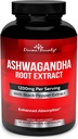 Divinidad Bounty orgánica Ashwagandha Capsules - 1200mg Ashwagandha Powder con Pepper Negro para la absorción mejorada - Ashwaganda Suplemento para la calma & Mood Apoyo - 90 cápsulas vegetales