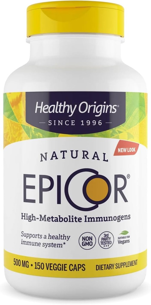 Orígenes saludables EpiCor 500 mg (Apoyo inmunológico, no GMO, Gluten Free), 150 cápsulas vegetales