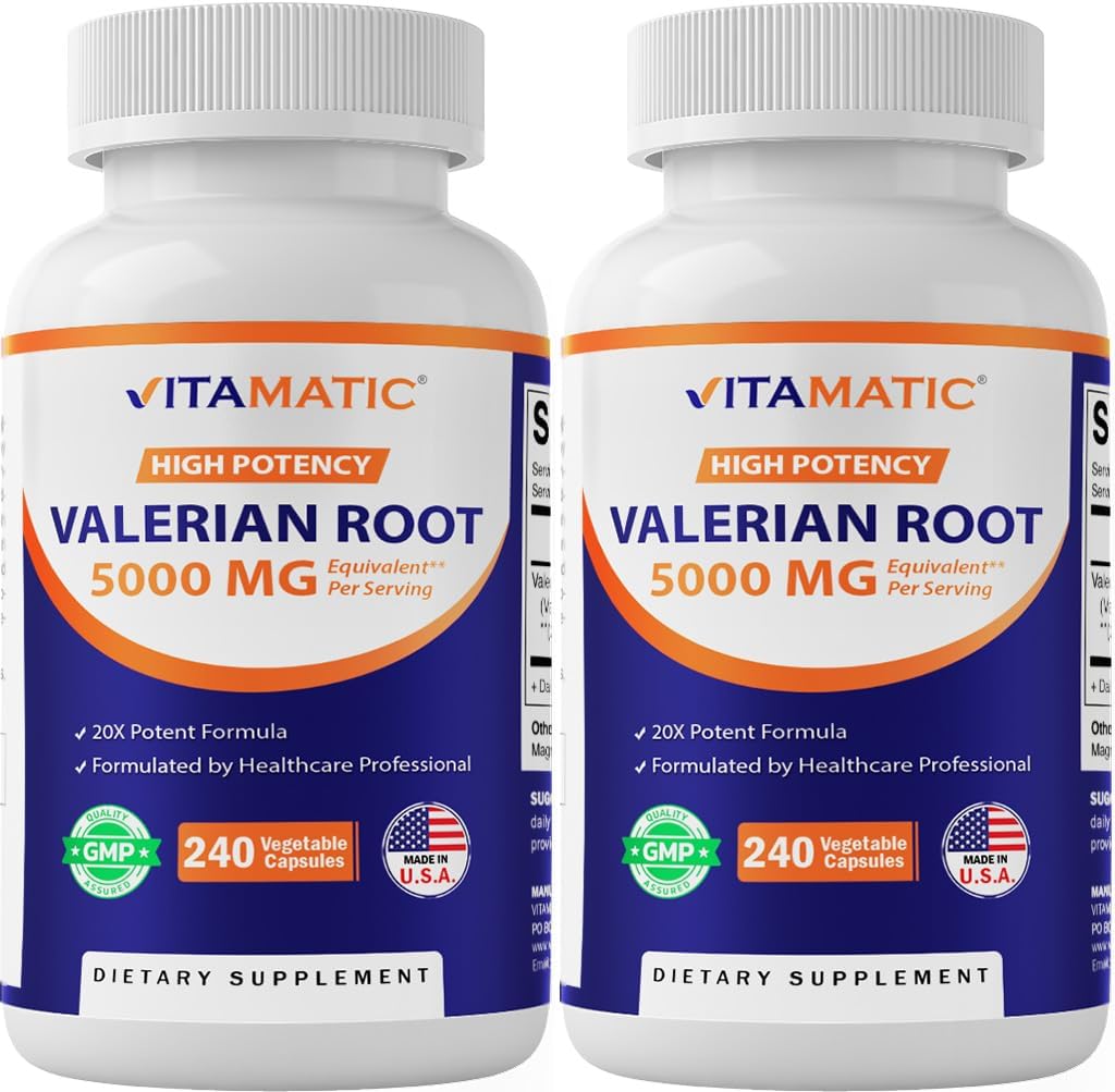 Vitamatic 2 Packs Valerian Root 20:1 Extracto 250 mg - 240 cápsulas - 20X Extracto concentrado