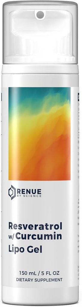 RENUE by Science Curcumin Resveratrol Suplemento TEN Liposomal Turmeric y Resveratrol Suplemento TEN 150ml Resveratrol wirh Curcumin Gel 125mg Resveratrol & 75mg Curcumin per Serving TEN Made in The USA