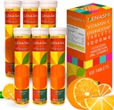 Vitamina c Tablas efervescentes Vitamina C con zync 1000mg Tablas de disolver vitamina C Tabla Vitamina C Efervescente para Adulto Zinc y Vitamina C 6 Pack