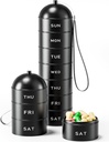 Metal Pill Organizer Weekly - Betife Estackable Waterproof Caja de Pill, Portable Aluminum Alloy 7 Day Pill Case, Moisture Proof BPA Free Pill Container to Hold Medicine, Vitamins, Supplements