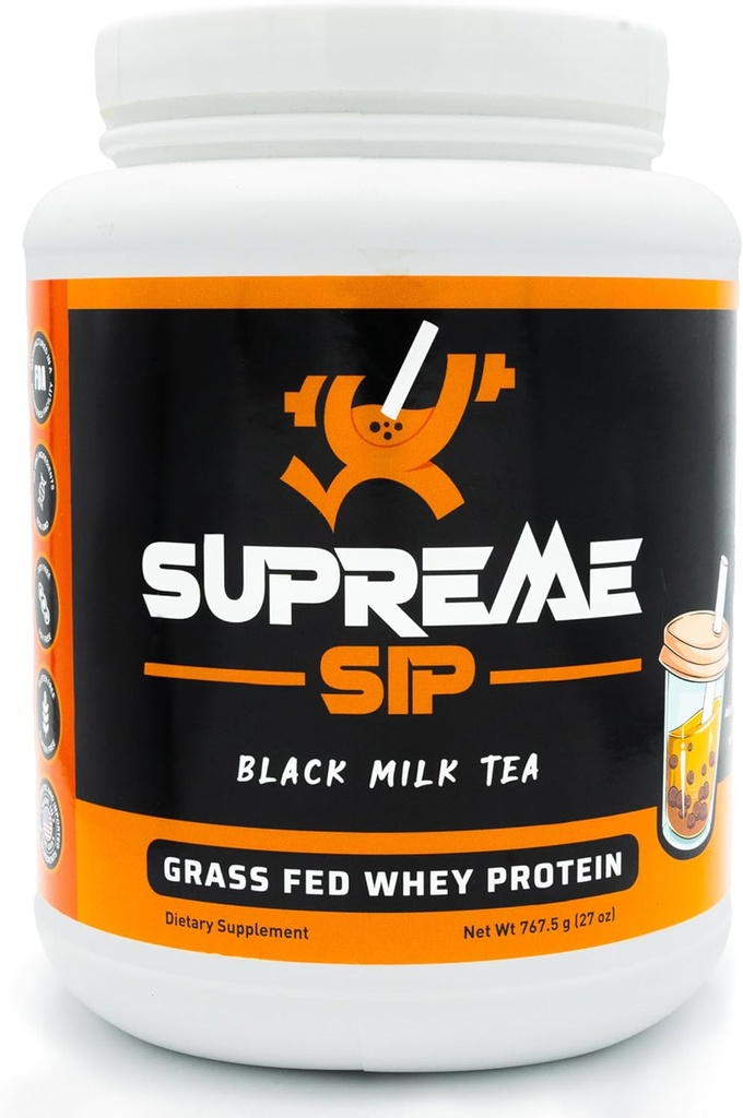 Boba Proteína Polvo Hecho con té negro real - Boba Milk Té Endulzado con fruta de monje natural - Limpio, Creamy Boba Tea Protein Polvo - Grass Fed Whey Protein Isolate Bubble Tea - 27 Oz