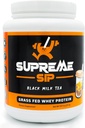 Boba Proteína Polvo Hecho con té negro real - Boba Milk Té Endulzado con fruta de monje natural - Limpio, Creamy Boba Tea Protein Polvo - Grass Fed Whey Protein Isolate Bubble Tea - 27 Oz