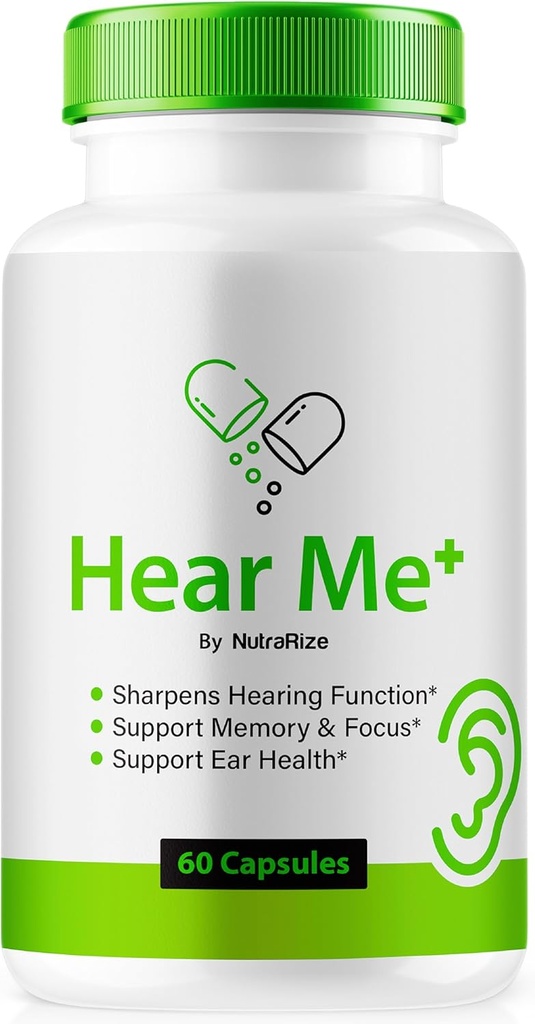 Oírme + Cápsulas, HearMe Oficial + Píldoras, Oír Me Plus Ear Fórmula para una audiencia saludable, HearMe Premium Plus para la salud de los oídos, soporte para limpieza de los oídos naturales, oído Me+ Revisión (60 Cápsulas)