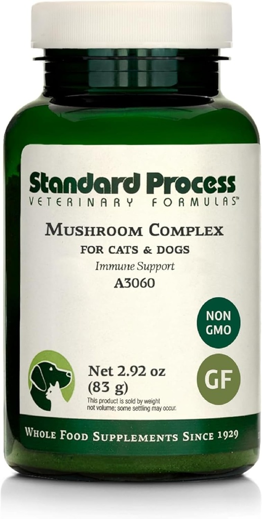 Complejo de Mushroom de proceso estándar para perros &amp; gatos - Suplemento de apoyo inmunitario con Bovine Colostrum - Extracto de león para perros &amp; Cat Apoyo inmunitario - Ayuda esencial para la salud de mascotas - 2.92 oz