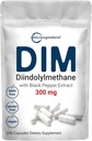 DIM Active Supplement, DIM 300mg, 240 Veggie Capsules (8-Month Supply), 2 en 1 Fórmula, Estrógeno Metabolismo, Premium DIM-Plus Broccoli Extract Con Black Pepper para una mejor absorción