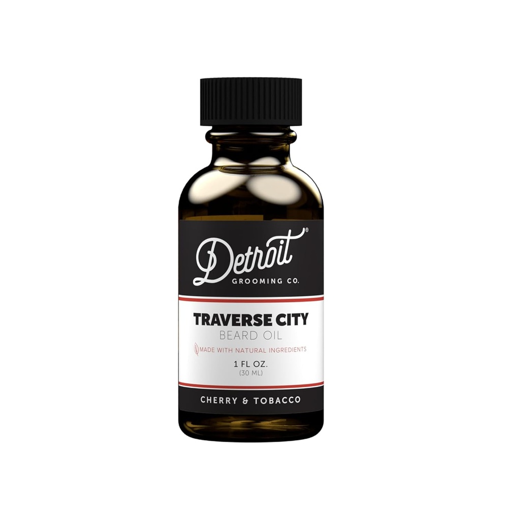 Detroit Grooming Co. Beard Oil TENIDO Fórmula de Nutrición con Vitamina E TENIDO Cherry " Tobacco • Traverse City (1 oz)