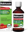Robitussin Adulto Máximo Tos de Fuerza + Congestión de Chest DM Max (8 fl. oz. Botella), Tos Supresor &amp; Expectorant, Raspberry Flavor