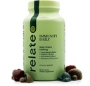 relacion Immunity Daily Gummies - Super Greens, Lion's Mane & Reishi, Vitamina C & Zinc, Antioxidant Blend with Elderberry &amp; Echinacea - Sunny Berry Flavor, 60 Conde
