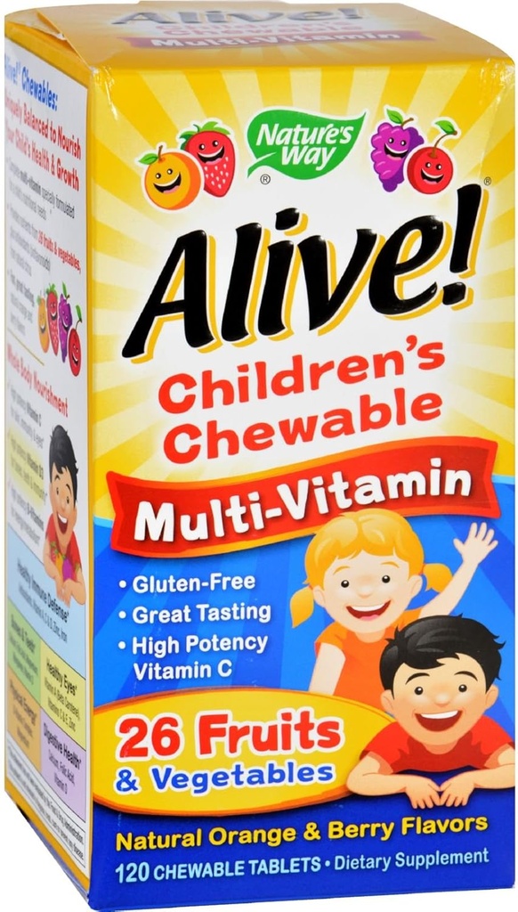 Nature's Way Alive Children's Chewable Mult-Vitamin 120 Chewable Tablets