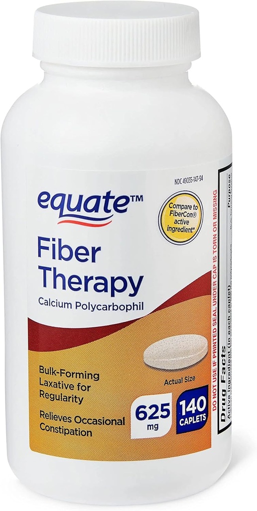 ikj Fiber Therapy Calcium Polycarbophil Caplets, 625 mg, 140 Conde