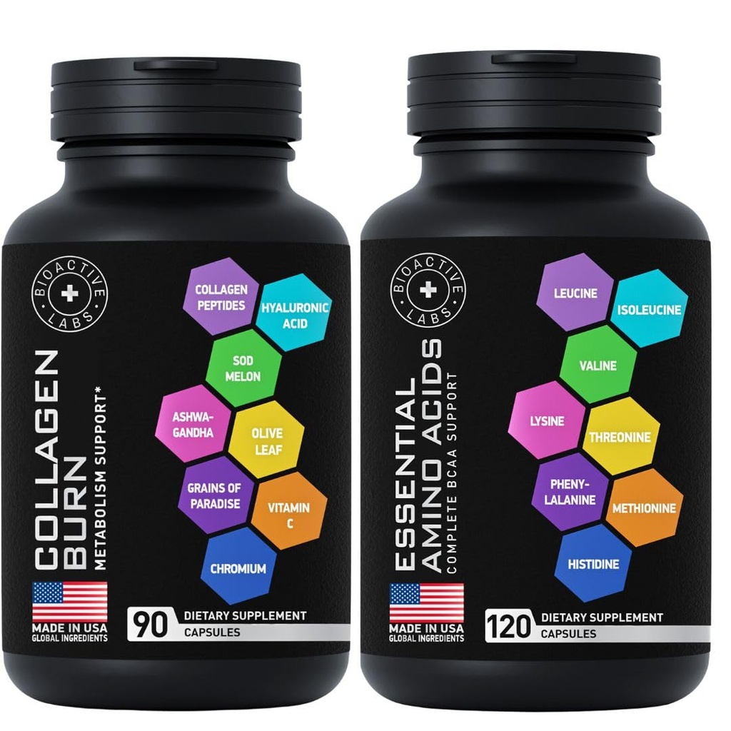 Terogénica Multi Collagen Burn and Essential Amino Acids Complex - Fitness and Weight Loss Bundle