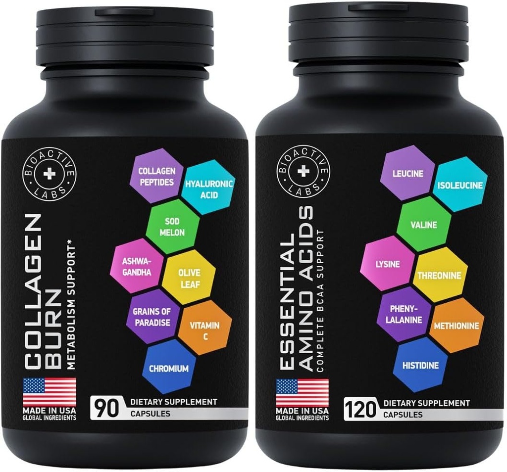 Terogénica Multi Collagen Burn and Essential Amino Acids Complex - Fitness and Weight Loss Bundle