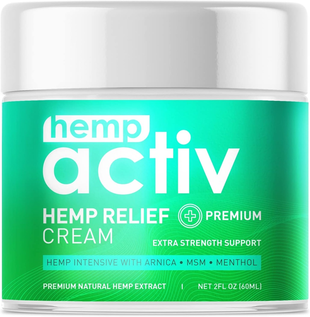 Crema de cáñamo con mentol, MSM &amp; Arnica – Crema hidratante ligera y rápida – Refresca, Fórmula no atractiva para la piel nutrida – 2 Fl Oz