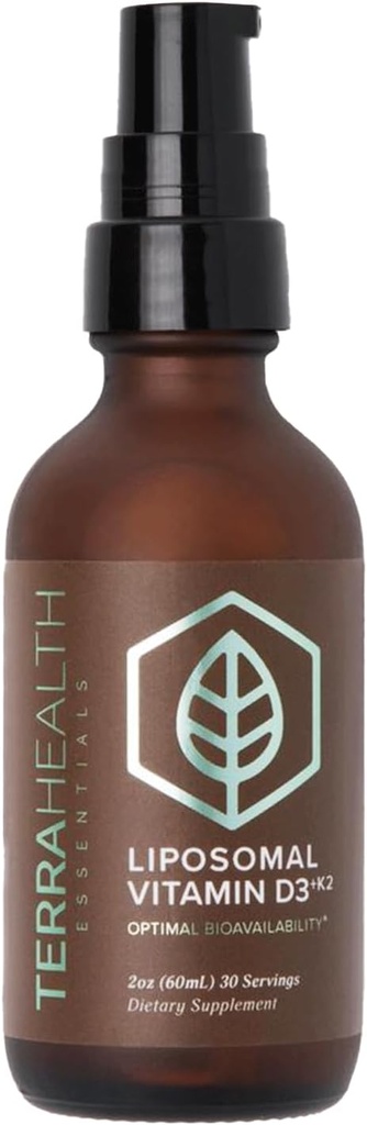 Terra Health Essentials - Liposomal Vitamina D3 + K2 ← Bone Health & Calcium Absorption (1 Bottle, 30 Day Supply)