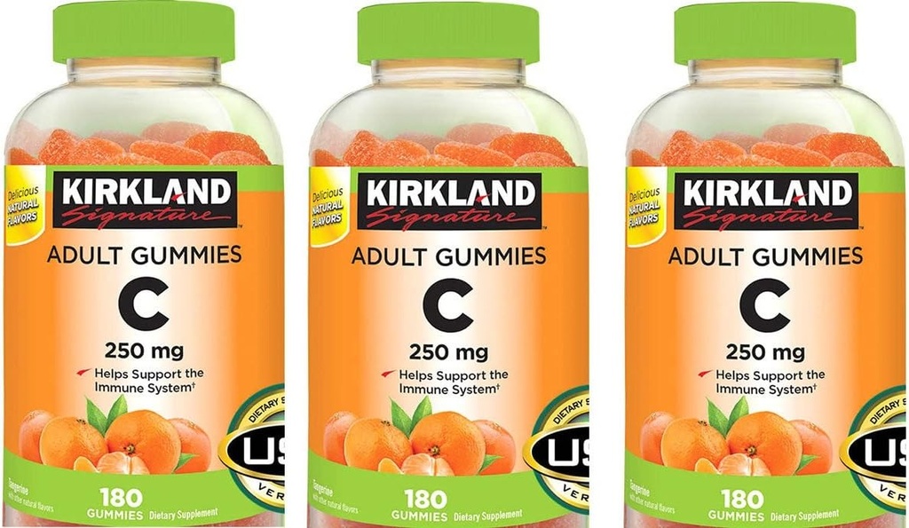 Firma Kirkland Vitamina C Adult Gummies 250 mg, 180 Conde (Pack of 3)