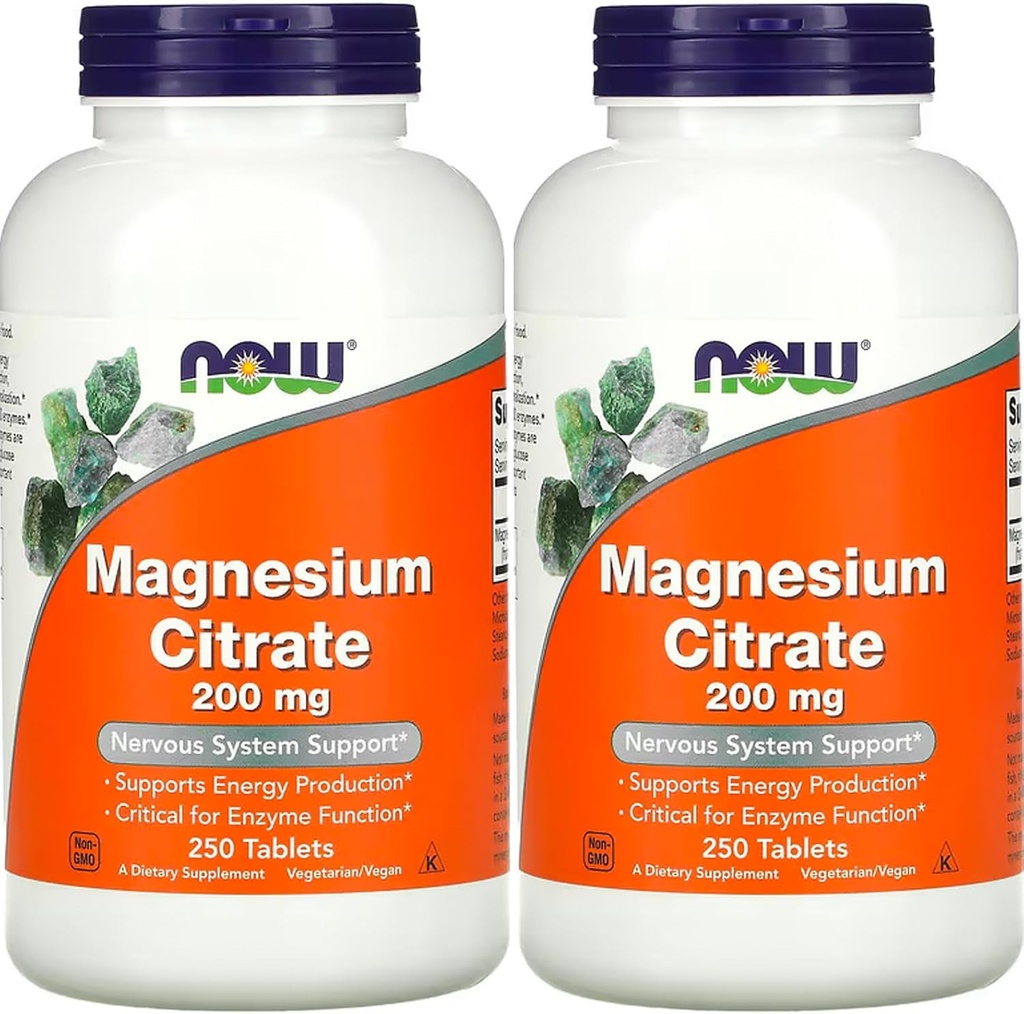 AHORA Alimentos - Citrato de magnesio 200 mg 250 pestañas (Pack de 2)